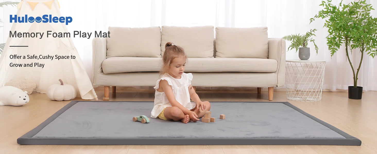 Huloosleep 4 Colors Baby Crawling Play Mats Non-Slip Thick Soft Foam Baby Activity Rug Gym Baby Carpet Mother+Kids Area Rug