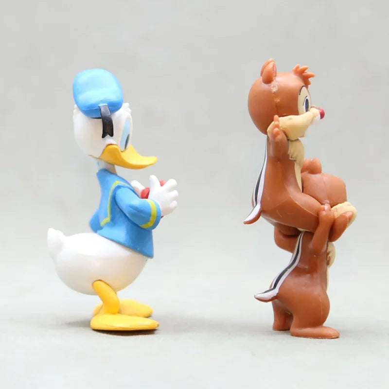 7cm Disney Kawaii Donald Duck Chip Dale Action Figure Mini Model Hobby Toy Birthday Gift Cake Party Decoration Kids Charm Doll