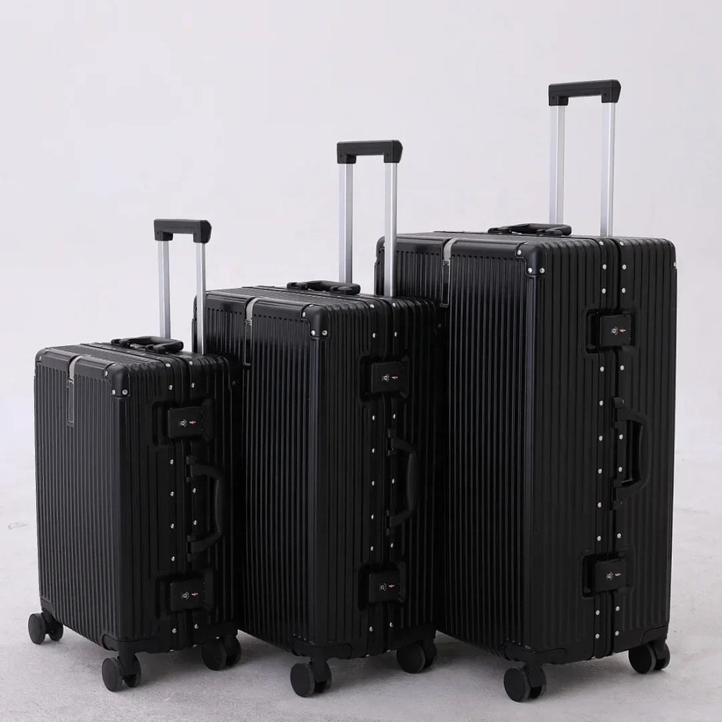 Luggage Travel Set Manufacturers Custom Aluminium 100%pc Hardshell Travel Trolley Carry on Suitcase Luggage with Wheels