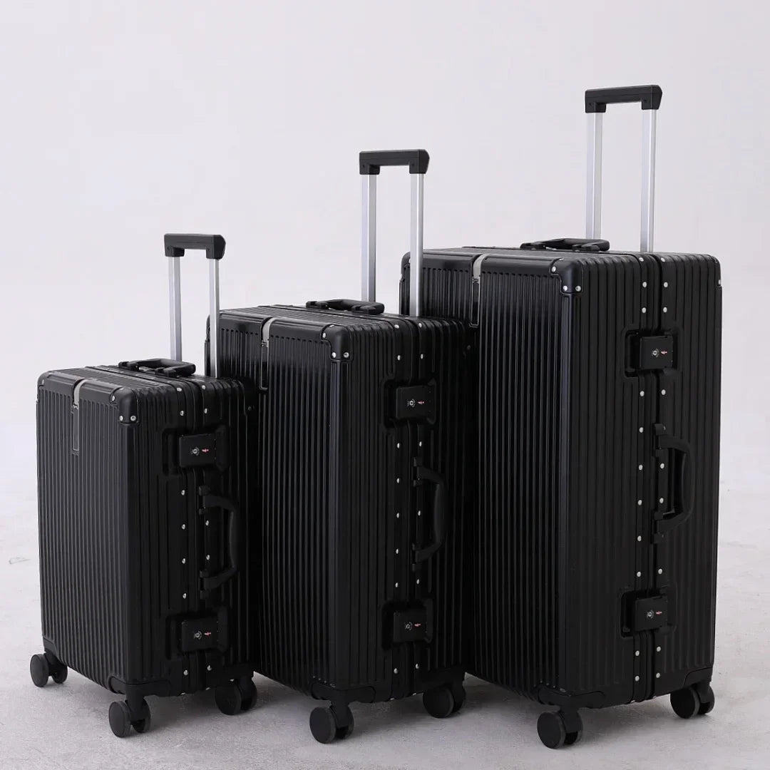 Luggage Travel Set Manufacturers Custom Aluminium 100%pc Hardshell Travel Trolley Carry on Suitcase Luggage with Wheels