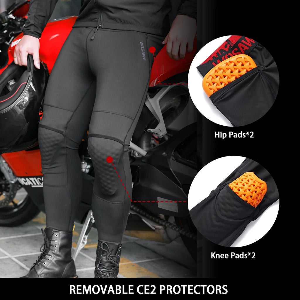 WOSAWE Summer CE1/2 Protective Motorcycle Racing Pants Men's Motocross Off-Road Pants Black Mountain Bike Cycling Moto Pants