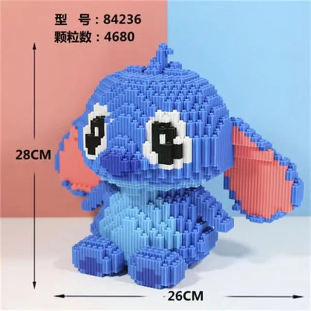 Herocross Disney Building Block Stitch Giant Stitzer Assembly Toy Children's Birthday Gift Puzzle Desktop Decoration