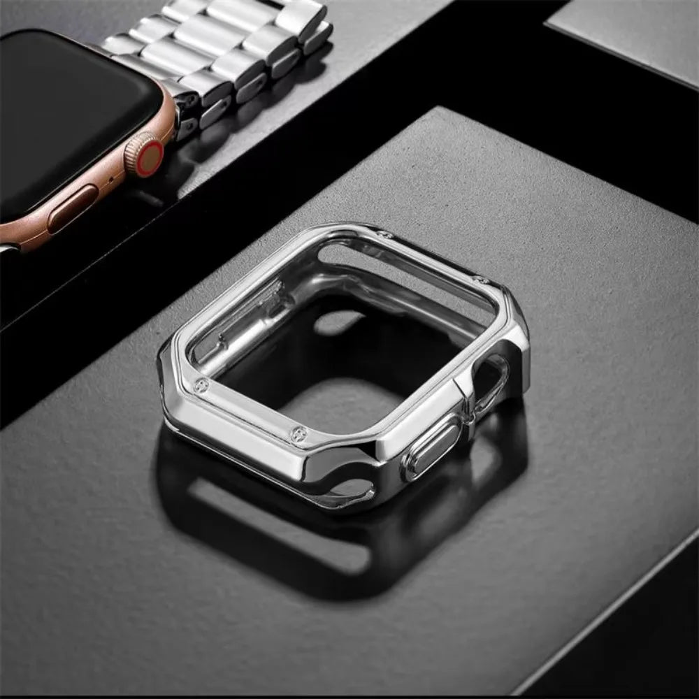 Jaytop Stainless Steel Watch Band + Case for Apple Watch (Ultra / Series 10–4 & SE) — Butterfly Buckle