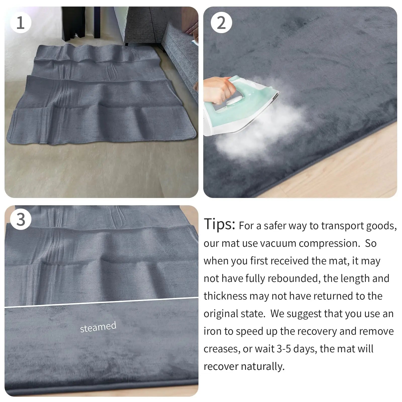 Gray Memory Foam Baby Play Mat for Playpen Thick Large Crawling Mat for Floor Soft Velvet Non-Slip for Kids Playroom Mat Rug