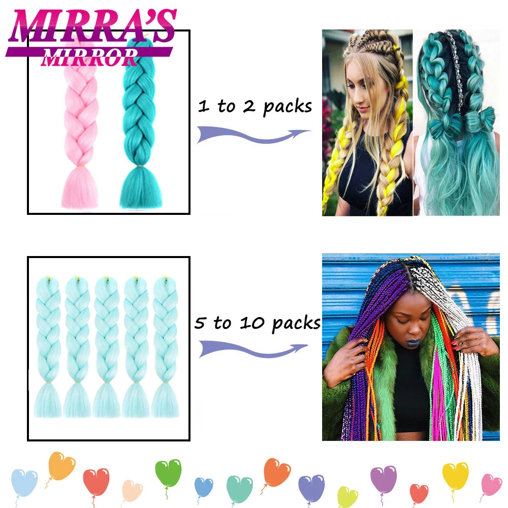 Colorful Jumbo Braiding Hair Extensions For Box Braids Synthetic Hair for Afro Braids Ombre Jumbo Braid Hair DIY Crochet Braid