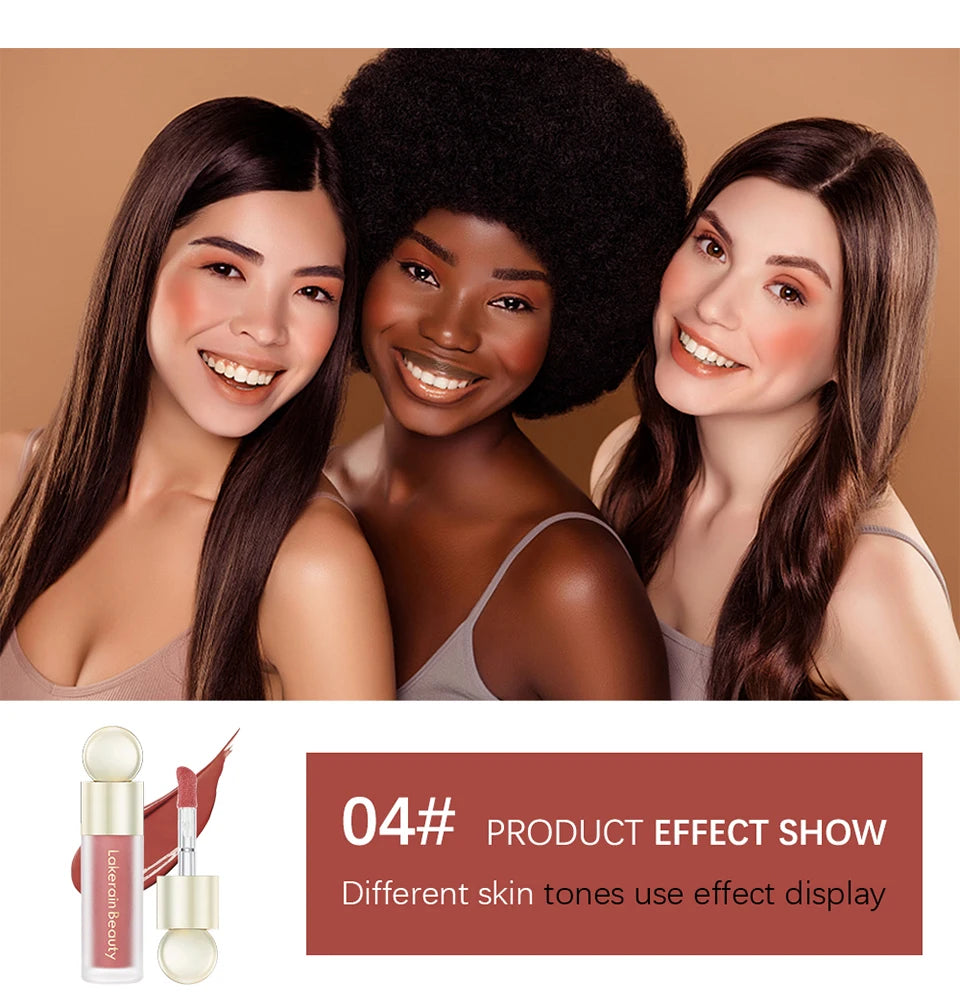 Lakerain Velvet Liquid Blush Orange Peach Face Pigment Lasting Beauty Natural-Looking Cheek Tint Cream Blush Makeup
