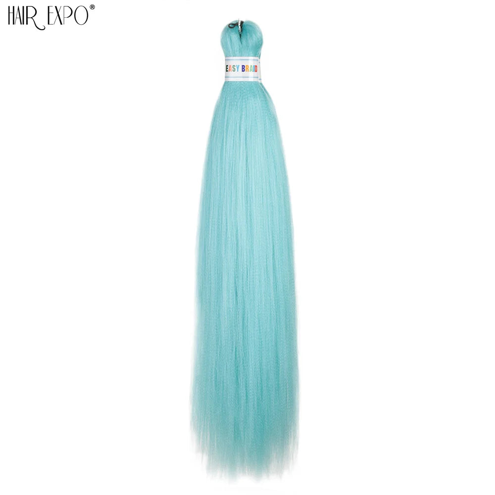 26Inch Easy Braids Hair Synthetic Colourful Pre Stretched Braiding Hair Extensions Jumbo Braids Ombre Yaki Long Straight Hair