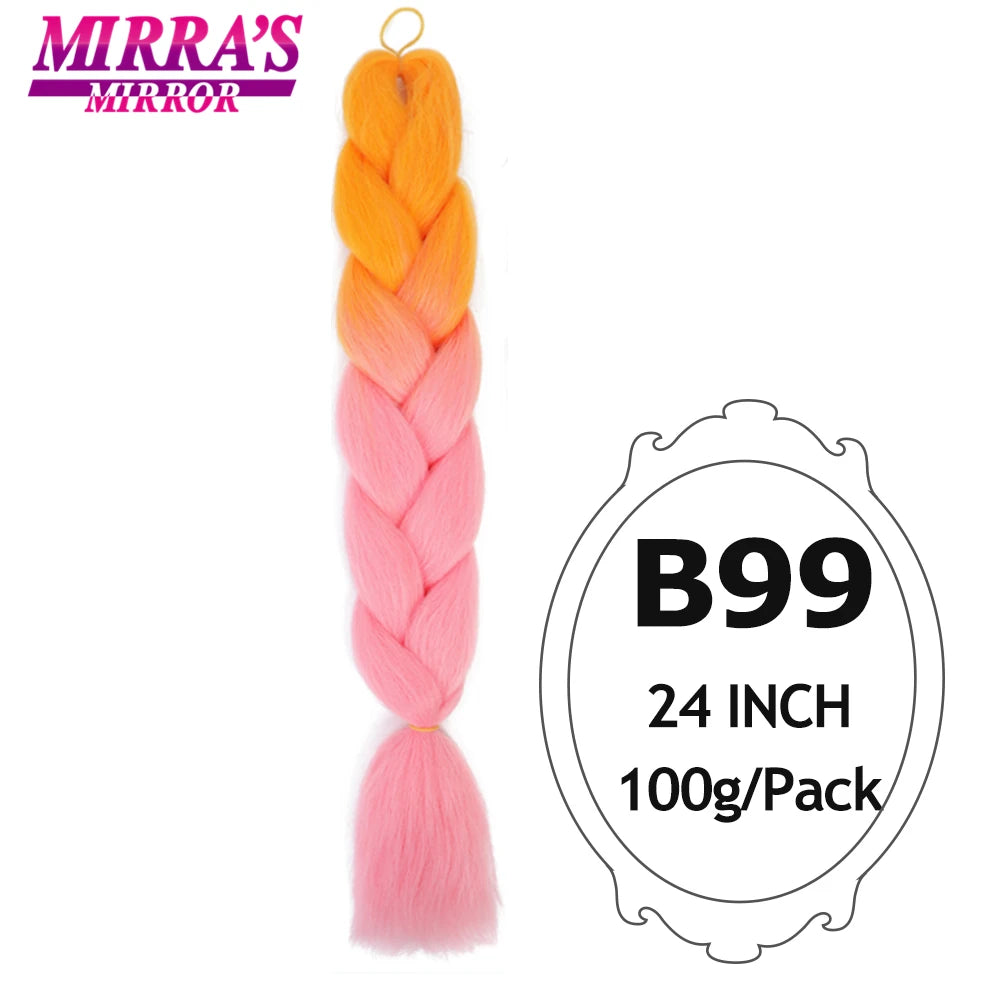 Colorful Jumbo Braiding Hair Extensions For Box Braids Synthetic Hair for Afro Braids Ombre Jumbo Braid Hair DIY Crochet Braid