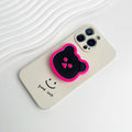 Cute Bear Mirror Magnetic Socket Grip Phone Holder For Magsafe IPhone Mac Samsung Safe Ring Finger Expanding Stand