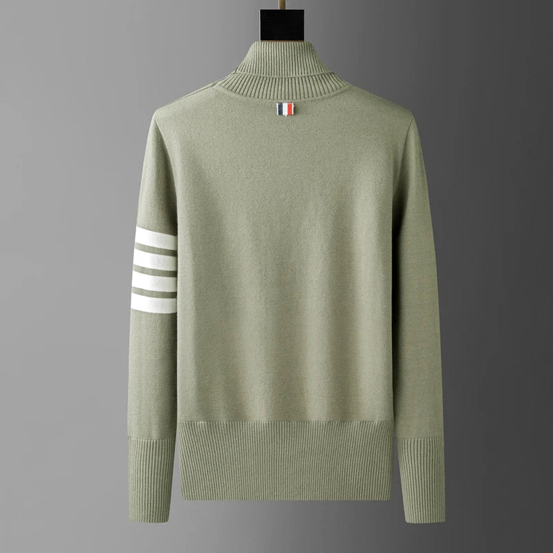 High end luxury brand sweater men personality trend ribbon striped round neck Knitwear autumn and winter Korean casual pullover