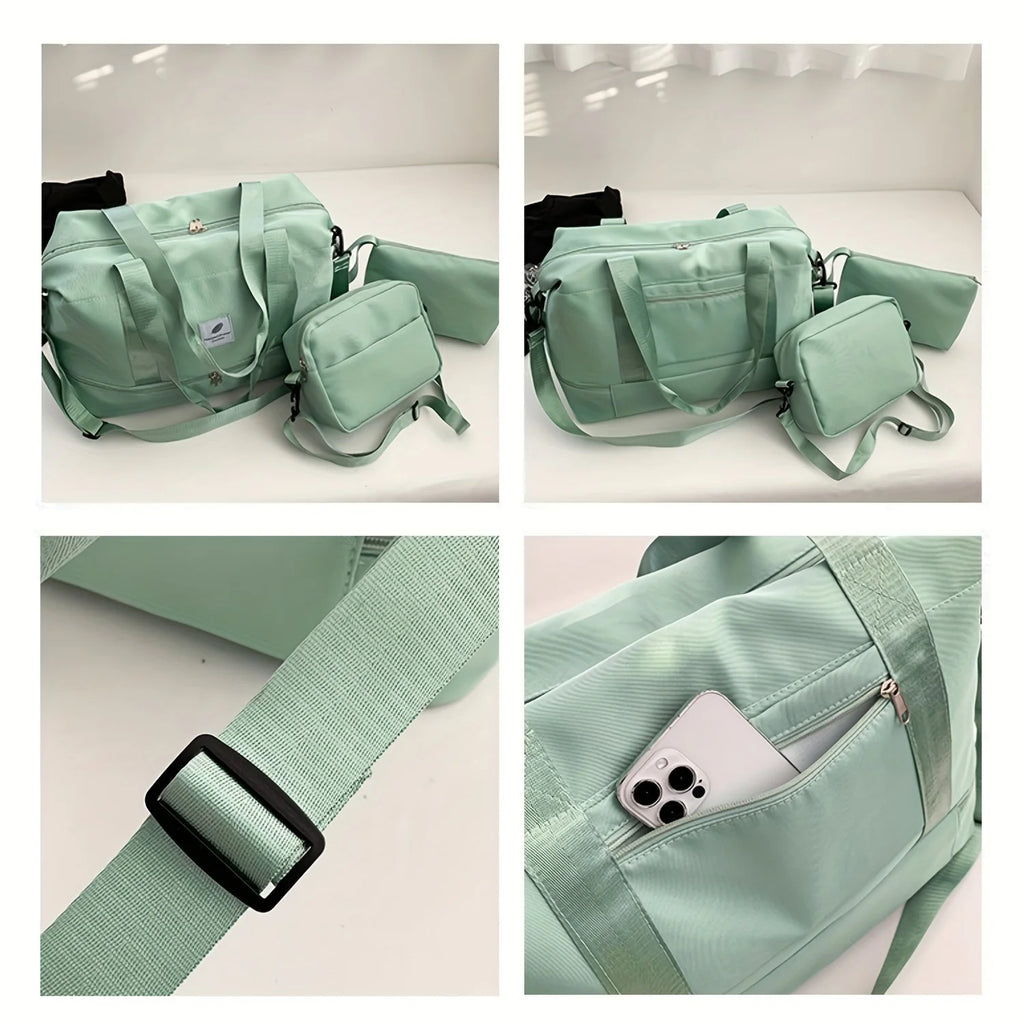 3PCS nylon travel bag set, large-capacity fashionable luggage bag, sports and fitness bag crossbody bag, suitable for daily use