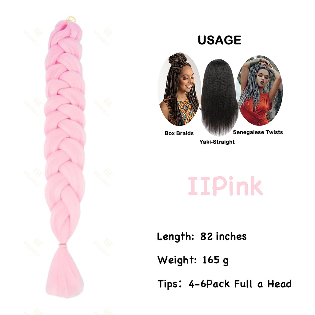 Wigundle Jumbo Braiding Hair Extension 82Inch High Temperature Synthetic Braid For Women Twist Box Braids Crochet Hair