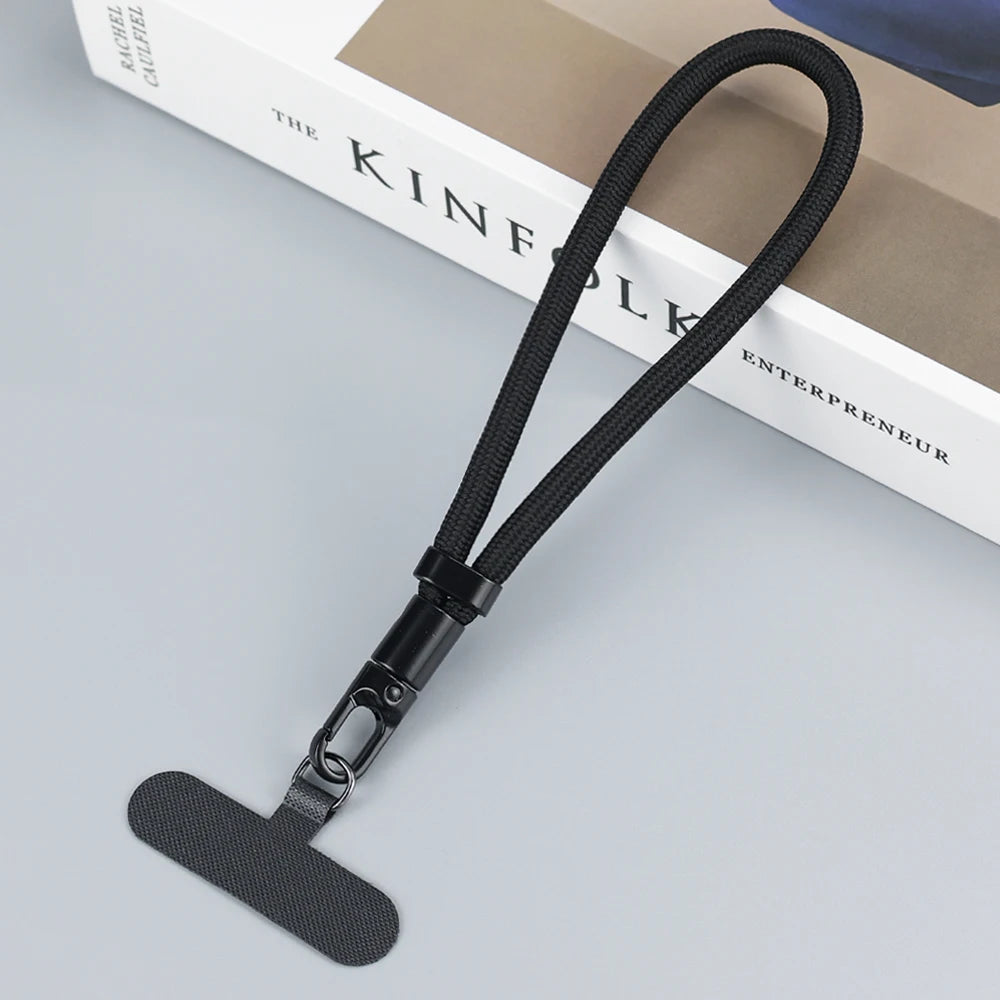 Universal Adjustable Mobile Phone Lanyard Short Wrist Strap with Self-locking Anti-drop Design Durable Polyester Phone Strap