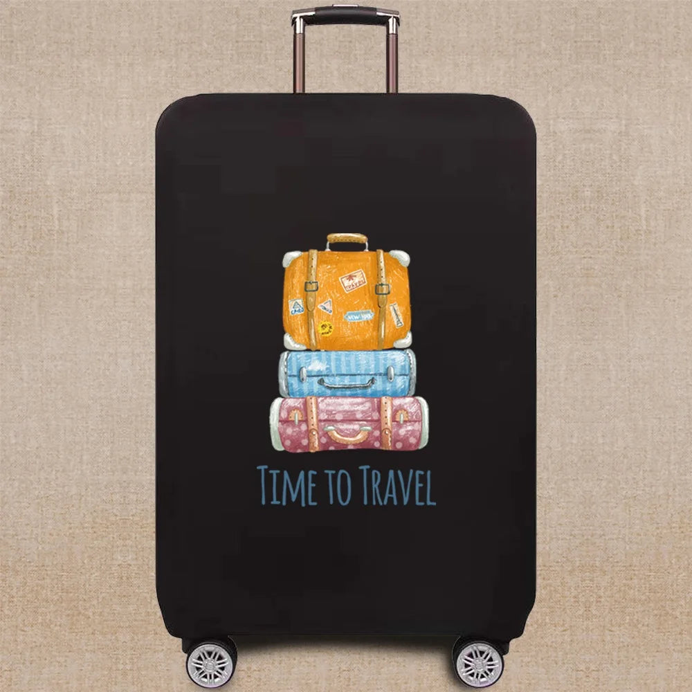 Travel Elastic Protective Cover Luggage Case Travel Global Pattern Series Luggage Cover 18-32inch Travel Accessories