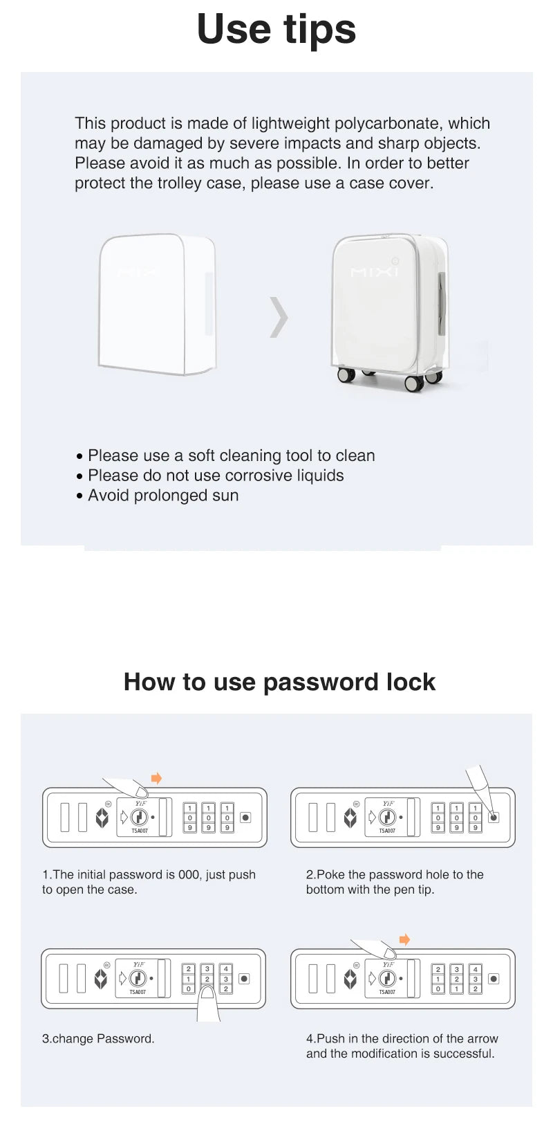 Mixi M9260 Aluminum-Frame PC Carry-On | Full-Front Quick Access, TSA Lock, 8 Spinner Wheels (18/20/24″)