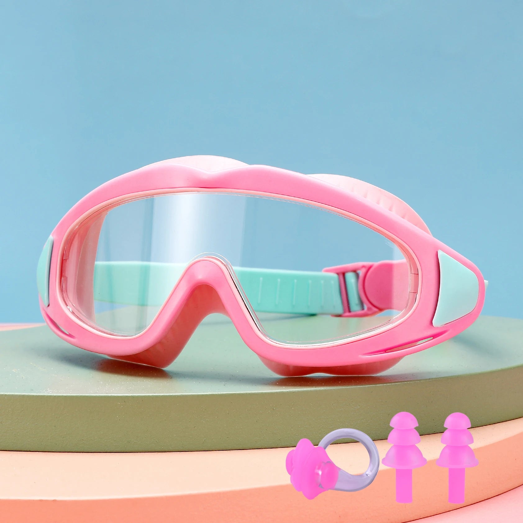 Children’s Silicone Swimming Goggles — Anti-Leak, Soft Frame, Comfort Fit for Girls (Pink)