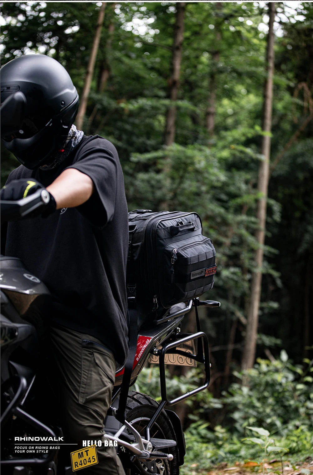 Rhinowalk Motorcycle Travel Luggage Bag Waterproof 19L-80L Expandable Big Capacity Motor Tail/Trunk/Rack Bag For Most motorcycle