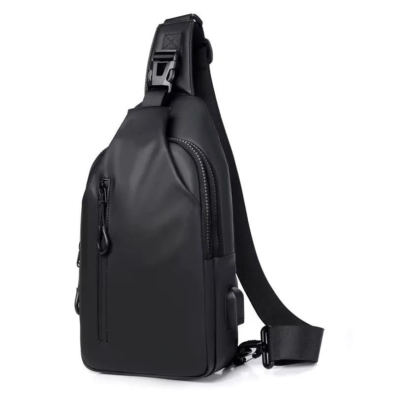 Trendy and Fashionable Chest Bag Solid Color Men Minimalist Chest Bag Outdoor Casual Fashion One Shoulder Crossbody Bag