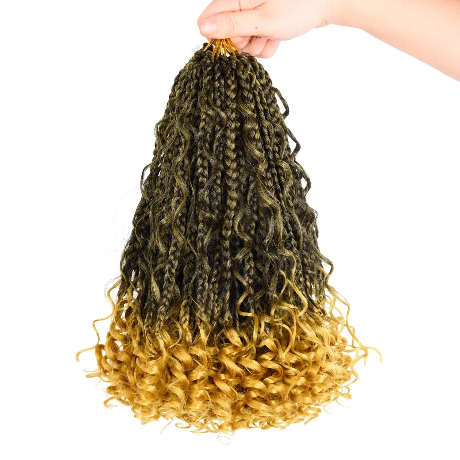 10 Inch Goddess Box Braids Crochet Hair 1Pack/Lot Synthetic Boho Crochet Box Braids With Curl Ends Box Braids Hair Extensions