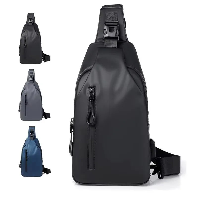 Trendy and Fashionable Chest Bag Solid Color Men Minimalist Chest Bag Outdoor Casual Fashion One Shoulder Crossbody Bag