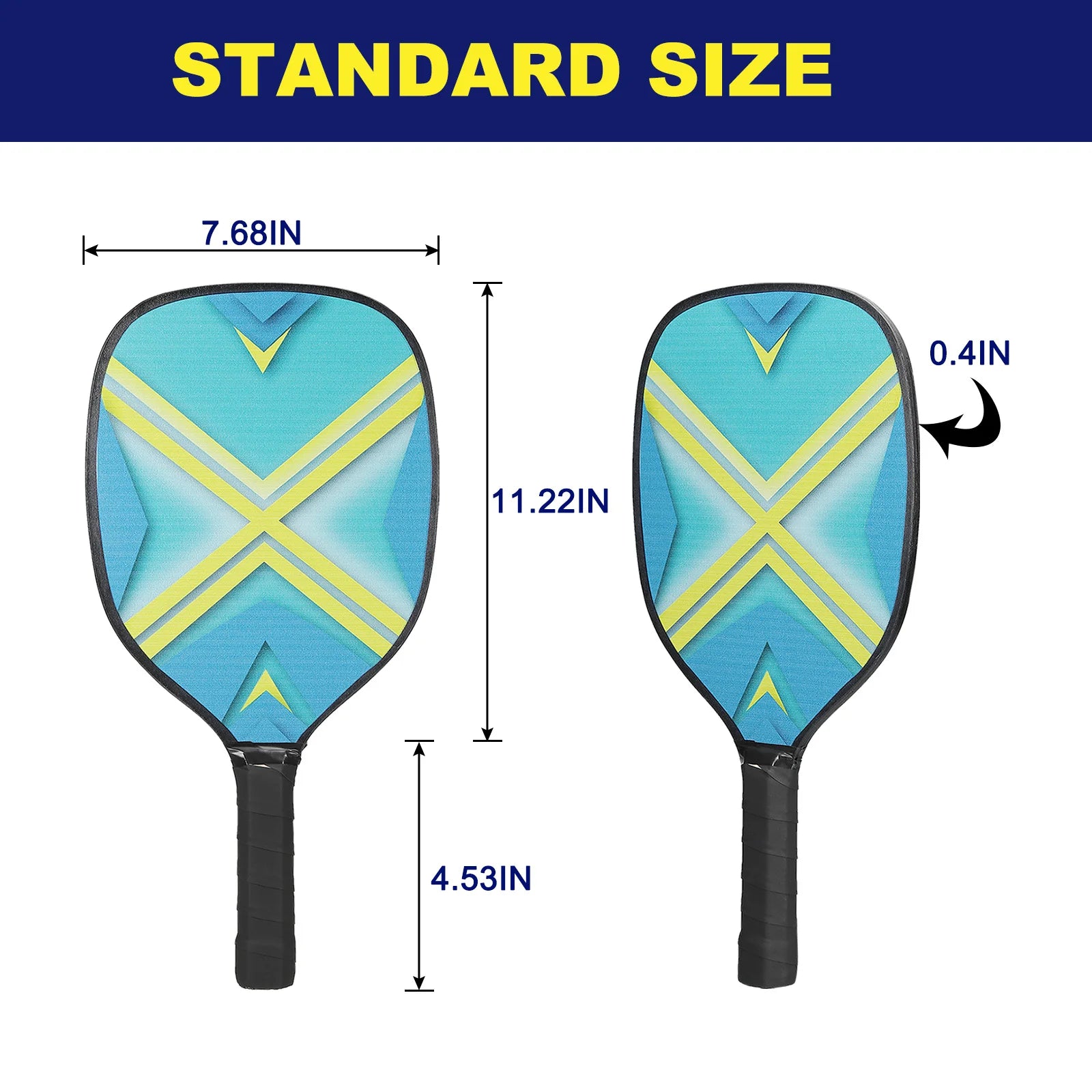 Pickleball Paddles Set — 4 Wood Rackets + 4 Balls + 4 Cooling Towels + Carry Bag (Beginner/Family Set)