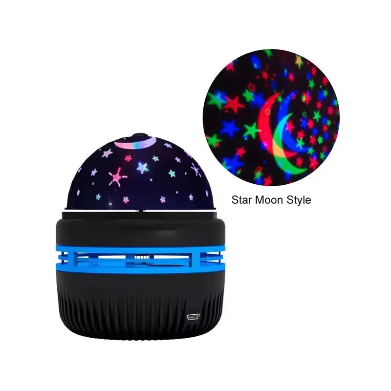 USB Rotating Starry Sky Projector Night Light (Moon & Stars)