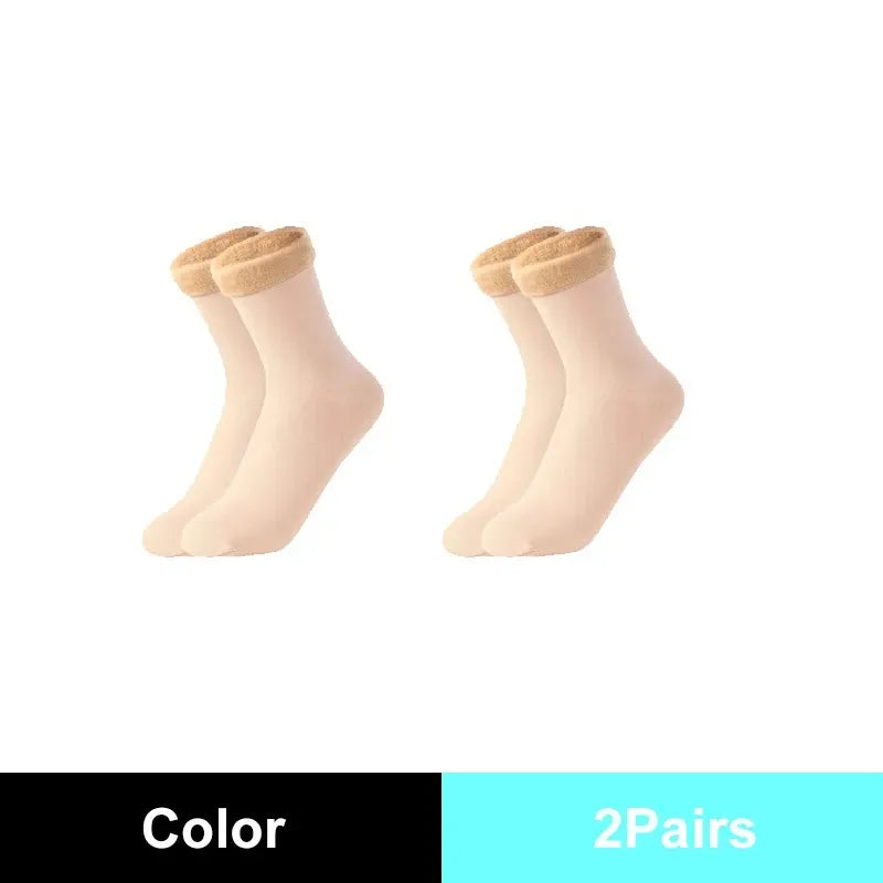 Women’s Thick Knit Mid-Tube Cotton Dress Socks — Solid Color, Soft & Warm Everyday Wear