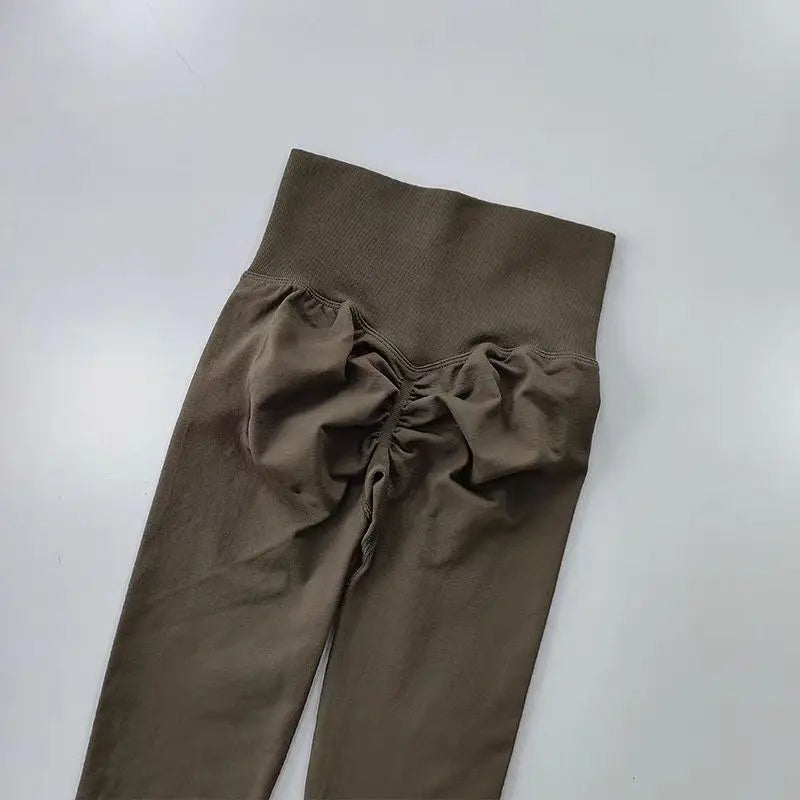 Seamless High-Waist Yoga Leggings – Push-Up Hip Lift Fit