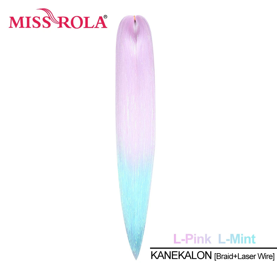 Miss Rola Synthetic 22 Inch 60G Kanekalon Hair Tinsel Wire Jumbo Braid Yaki Straight Hair Extension Twist Braid Bulk Wholesale