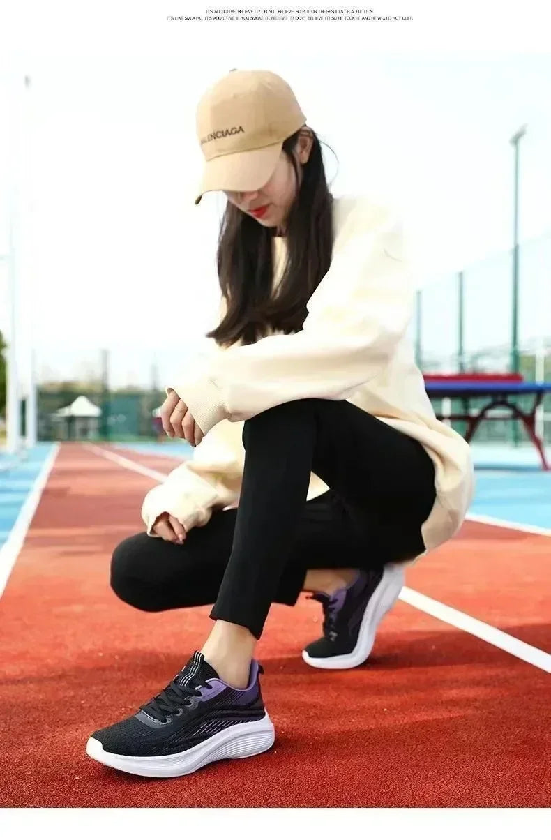 2025 Women’s Casual Mesh Running Shoes — Anti-Slip, Breathable, Elastic Slip-On | Summer Fashion & Couple Style