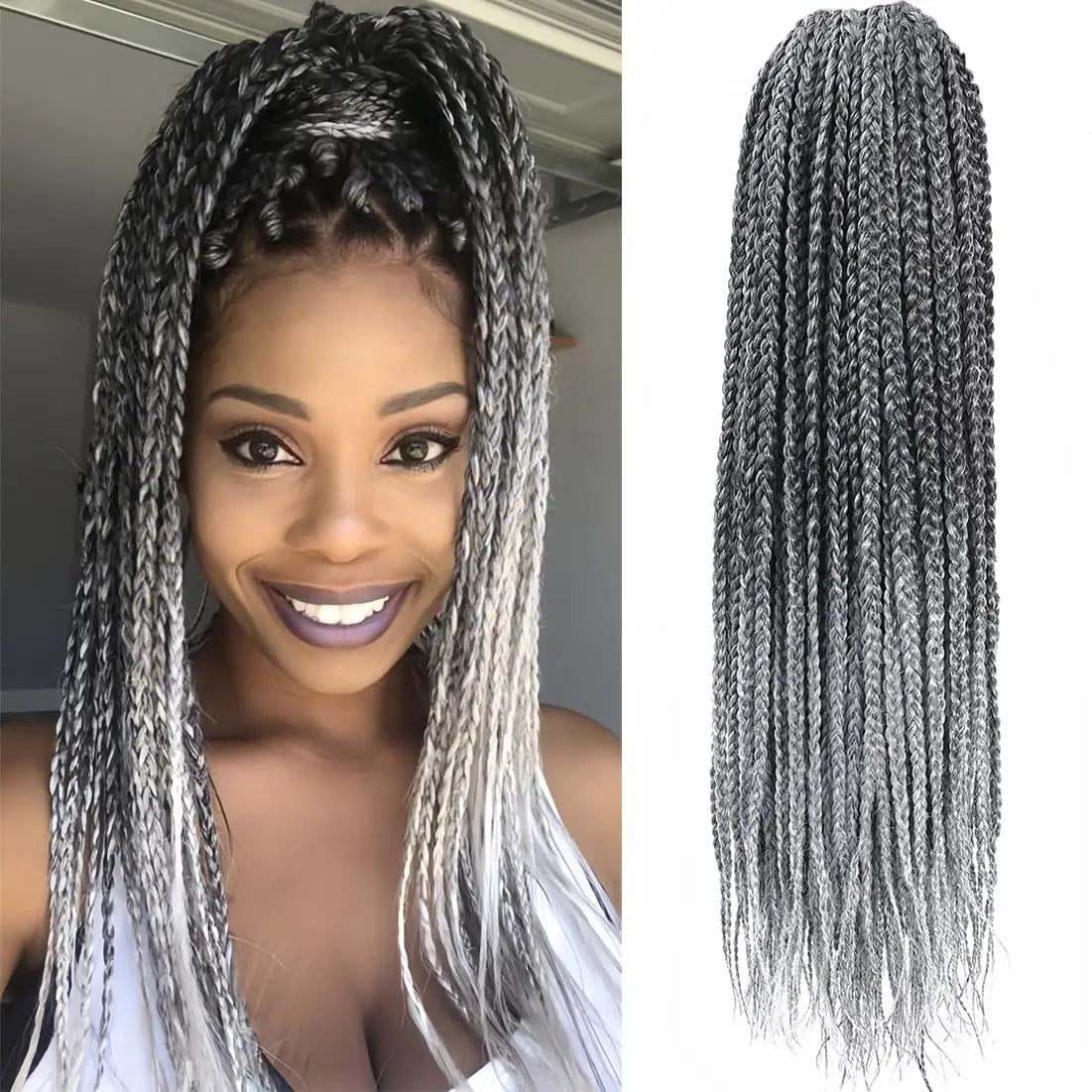 30inch Crochet Box Braids Hair pre looped Goddess Box Braids Crochet Braiding Hair 1/5/7 Packs Crochet Box Braids Synthetic Hair