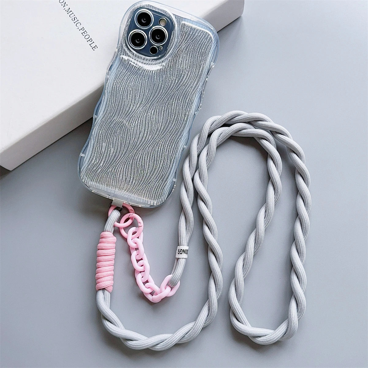 Cute Phone Lanyard Diameter Outdoor Universal Case Acrylic Crossbody Shoulder Card Neck Cord Clip Hang Anti-lost Wrist Strap