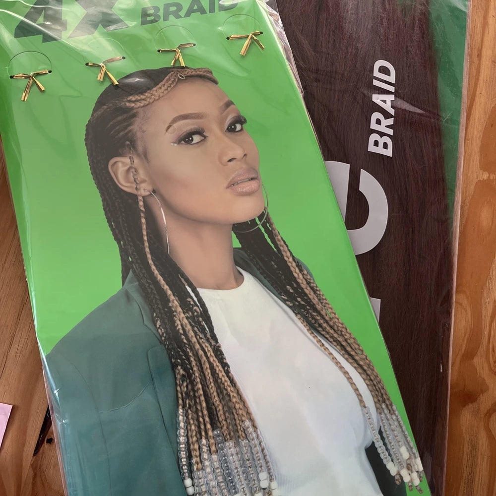 30inch Synthetic prestretched braiding hair - 4x braid all kanekalon flame retardant synthetic braid for box braids and twists