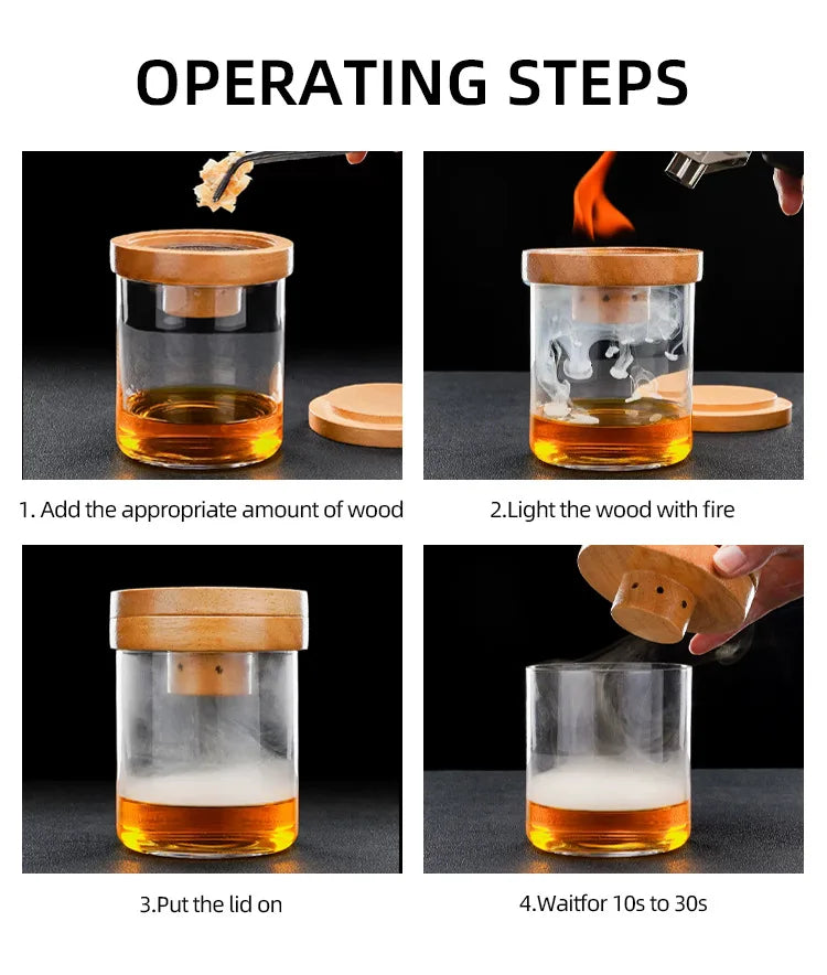 Premium Cocktail Smoker Kit for Whiskey & Bourbon Drinkers - Drink Infuser Set for Cocktails Ideal for Old Fashioned Cocktail