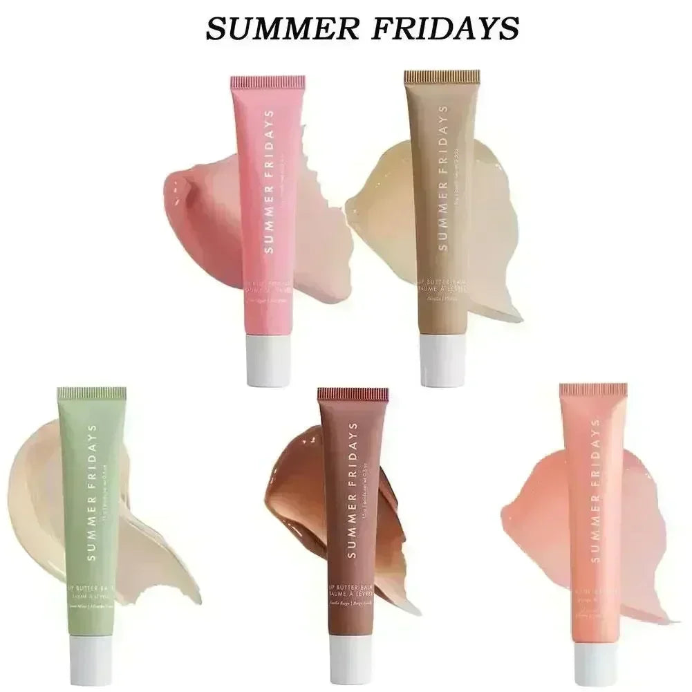 Summer Fridays Lip Balm Gloss — Moisturizing Mirror-Shine Lip Oil (Vanilla • Pink Sugar • Coffee Cake • Clear)