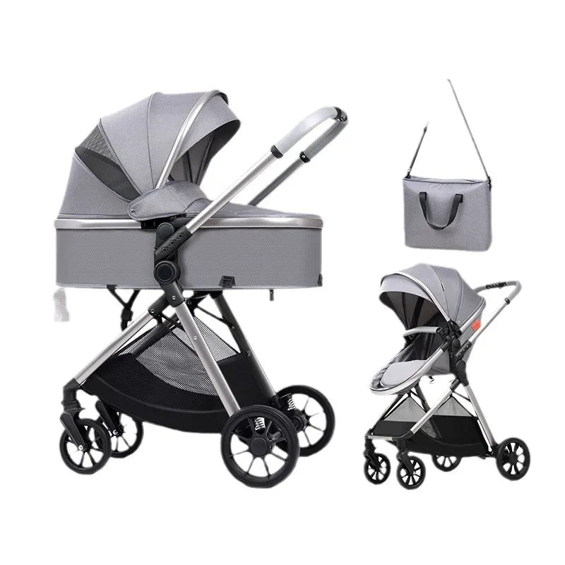2-in-1 Multifunctional High-Landscape Baby Stroller (Model V5) with Mommy Bag