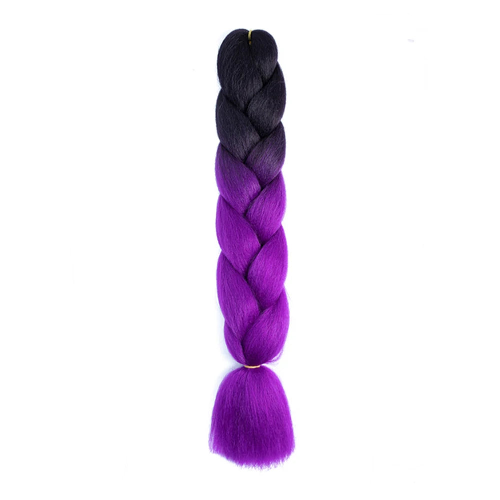 Jumbo Braids Extensions — 24" Synthetic Kanekalon Yaki Straight (Afro Ombre Piano Color)