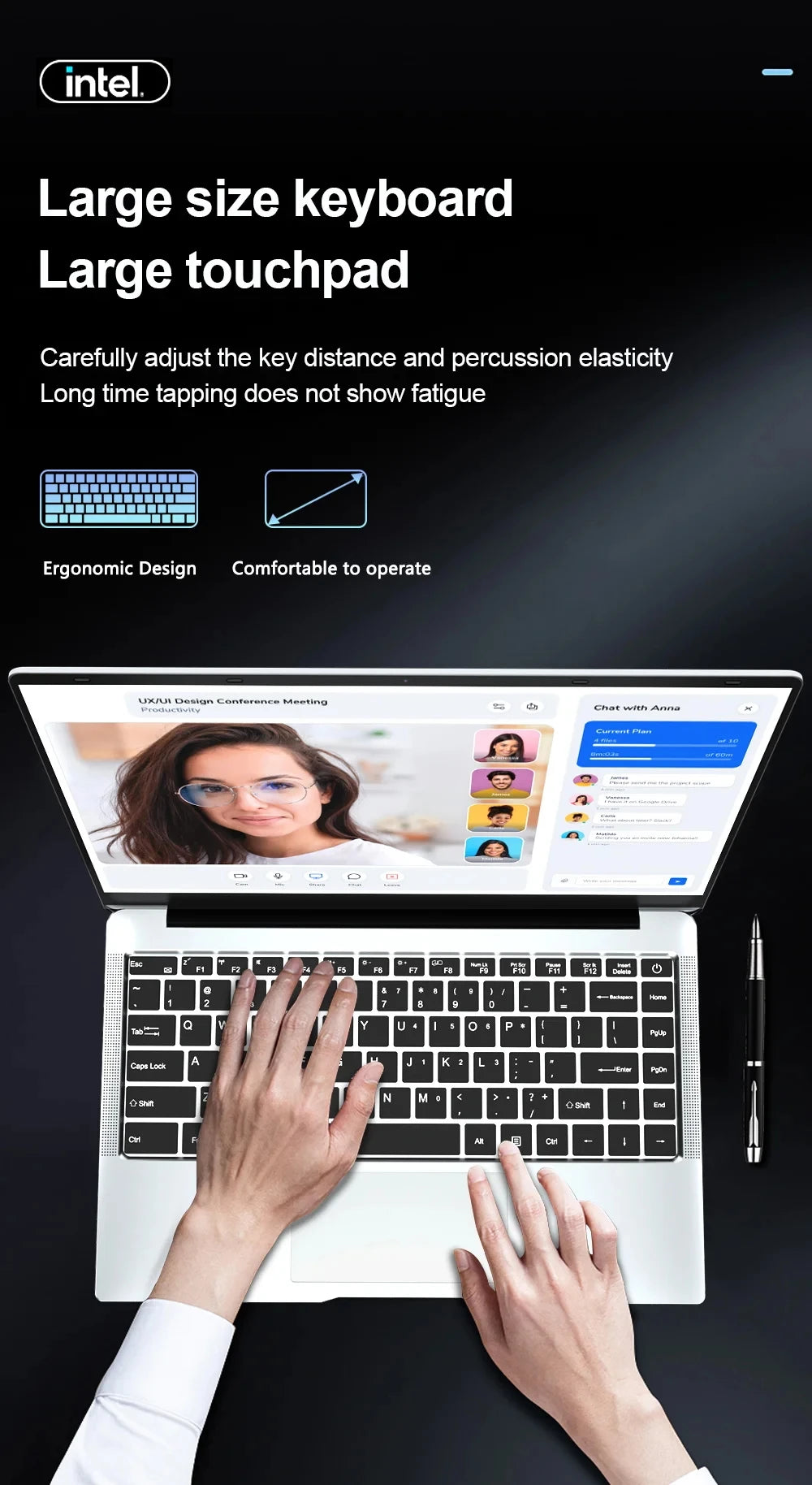 Xia Man 14.1″ Laptop — Intel Atom E3950, 12GB DDR4 RAM, 1TB SSD, Full HD 1080P IPS Display, Windows 11 Pro, Lightweight Office Notebook