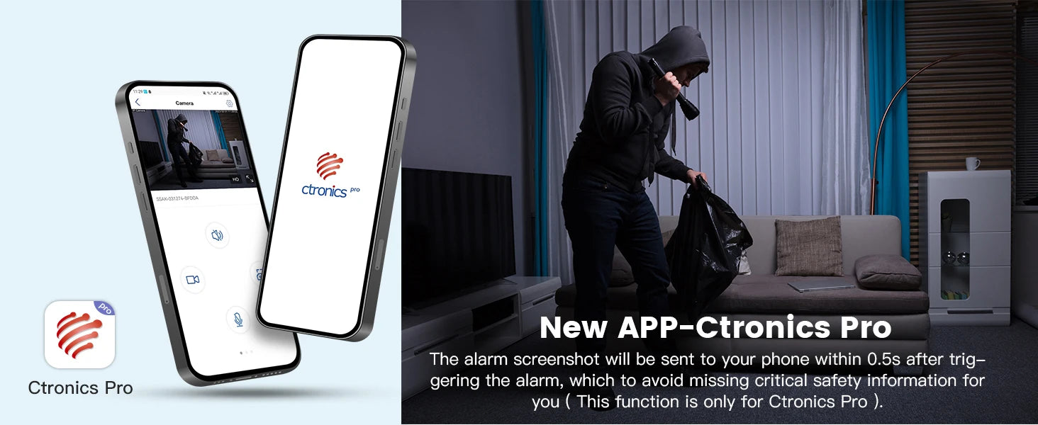 Ctronics Real 4K 8MP Surveillance Camera WiFi 5G Outdoor 360 16X 5X Optical Zoom Security Camera UHD Night Vision Auto Tracking