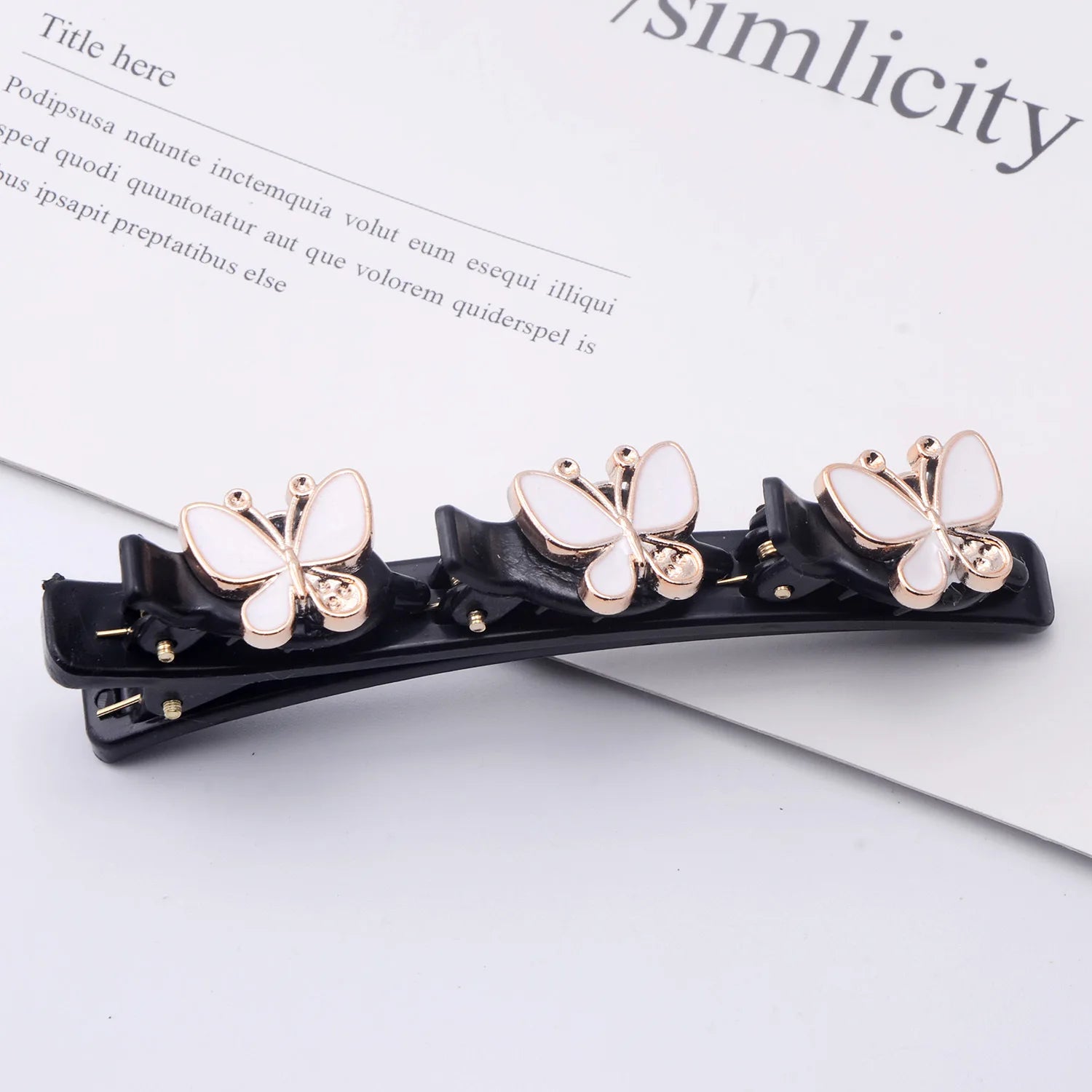 Elegant Butterfly Braided Hair clip for women Korean version Side Clip Fashion Girl Hairpin Hair Accessories duckbill clip