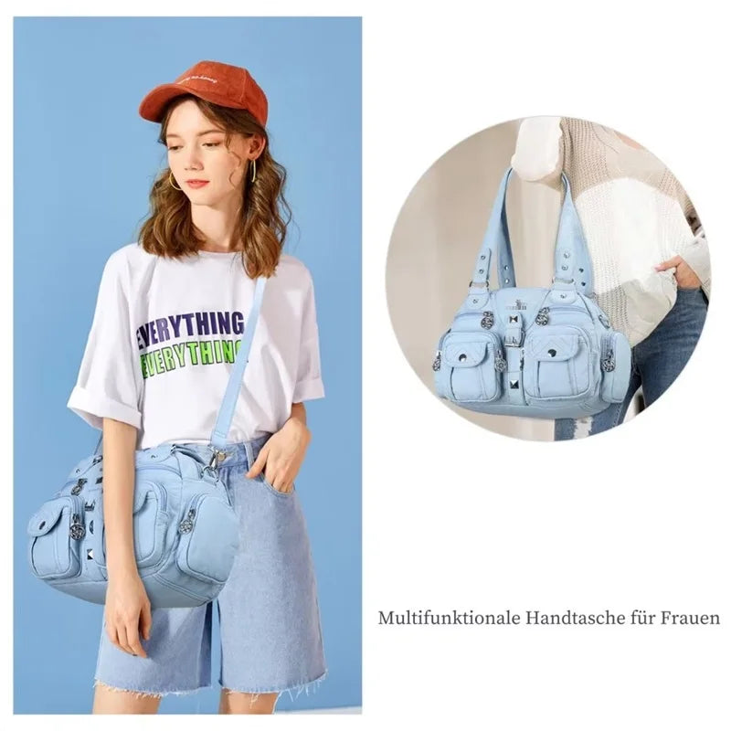 Angel kiss Women Handbags Satchel Top-handle Handbag PU Shoulder Bag Dumpling Pack Give Gifts Shoulder Bags Phone Money Pack