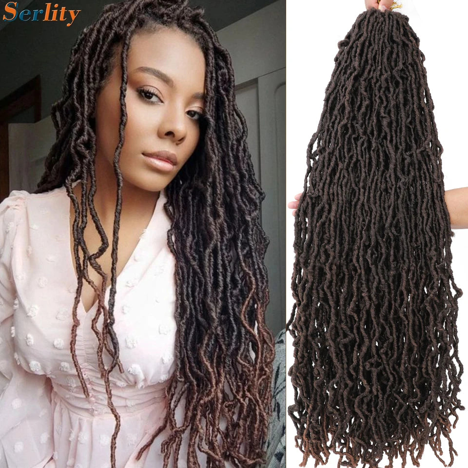 Serlity Faux Locs Extensions — 36"/24"/18" Soft Goddess Dreadlocks Crochet Hair