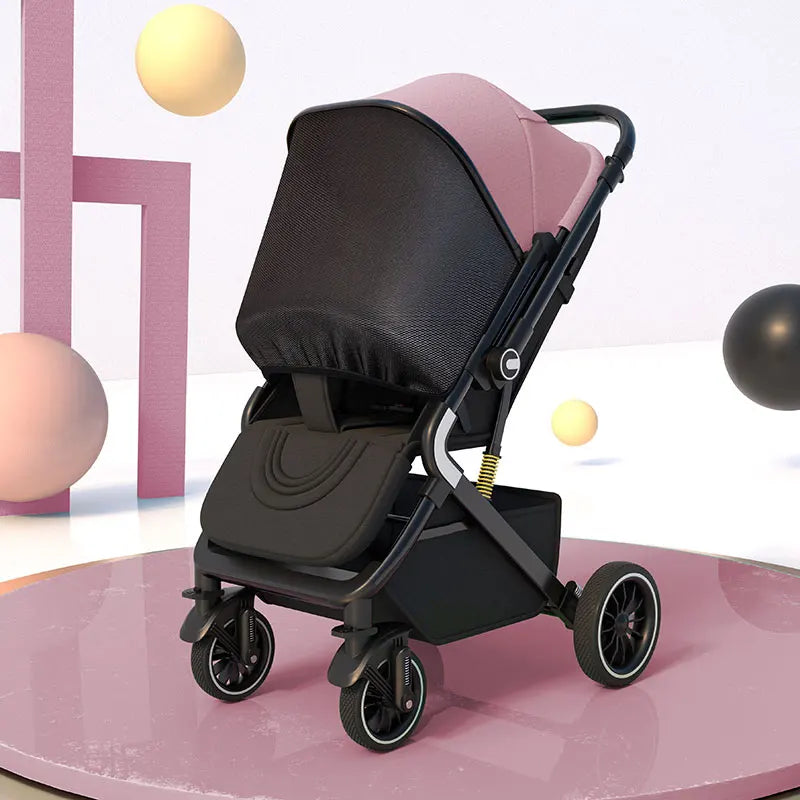 Ultra-Light Baby Stroller Bidirectional Implementation Can Sit and Lie One Button Close High Landscape Newborn Umbrella Car