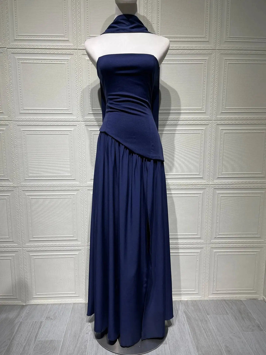 Giyu Sexy Evening Party Dresses Women 2025 Autumn Summer Maxi Long Dress Elegant Strapless Split Backless Pleated Dress