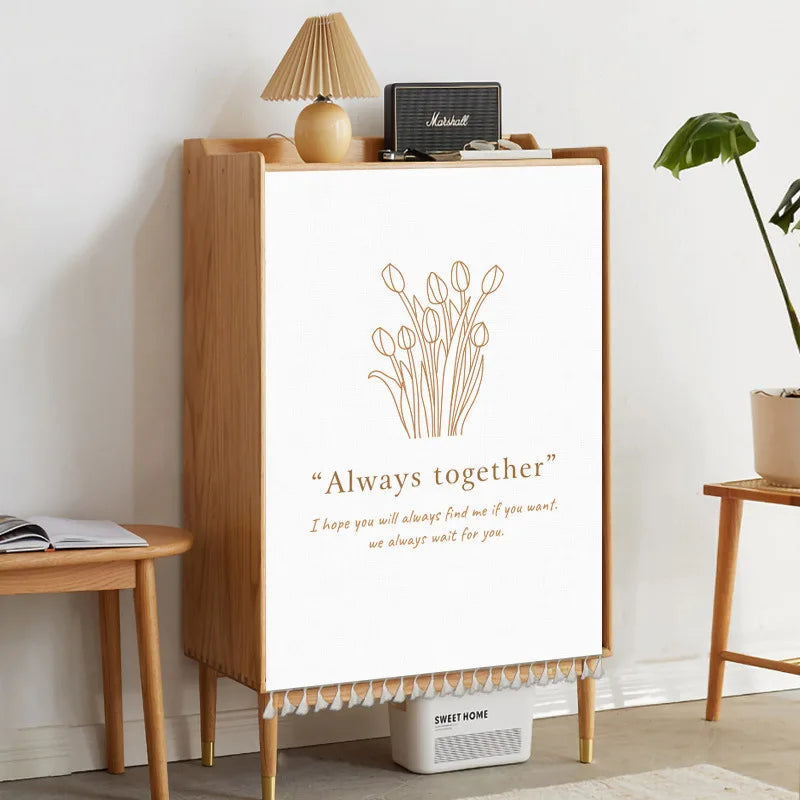 Nature Plant Potted Nordic Cabinet Short Curtains Punch-free Half-curtain Dust Cover Shoe Shelf Kitchen Storage Shelf Curtains