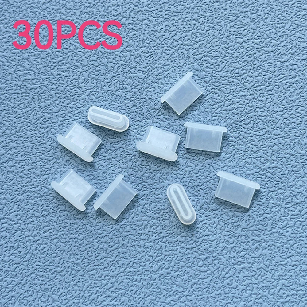 10/30/50PCS Type-C Silicone Dust Plugs Phone USB Charging Port Protector   Cover Type C Anti-dust Cap for Samsung Xiaomi Huawei
