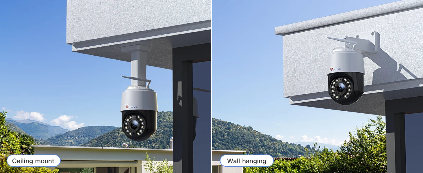 Ctronics Real 4K 8MP Surveillance Camera WiFi 5G Outdoor 360 16X 5X Optical Zoom Security Camera UHD Night Vision Auto Tracking