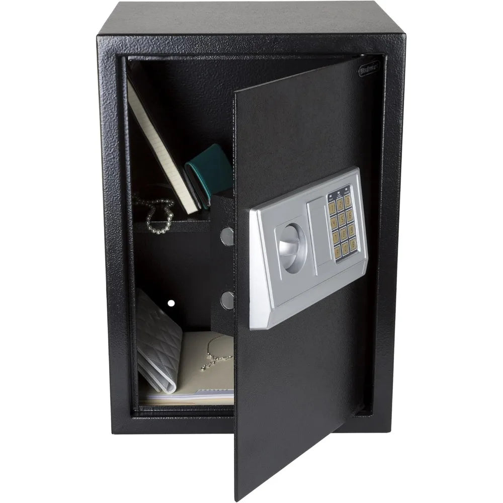 Portable Steel Safe — 1.68 cu ft, Keypad + Keys, Alarm, Wall/Floor Mount