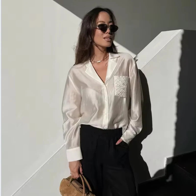 2025 New Women's Autumn Shirts Fashion Loose Elegant Office Shirts Chic Street Comfort Youth Travel Holiday Shirt Tops