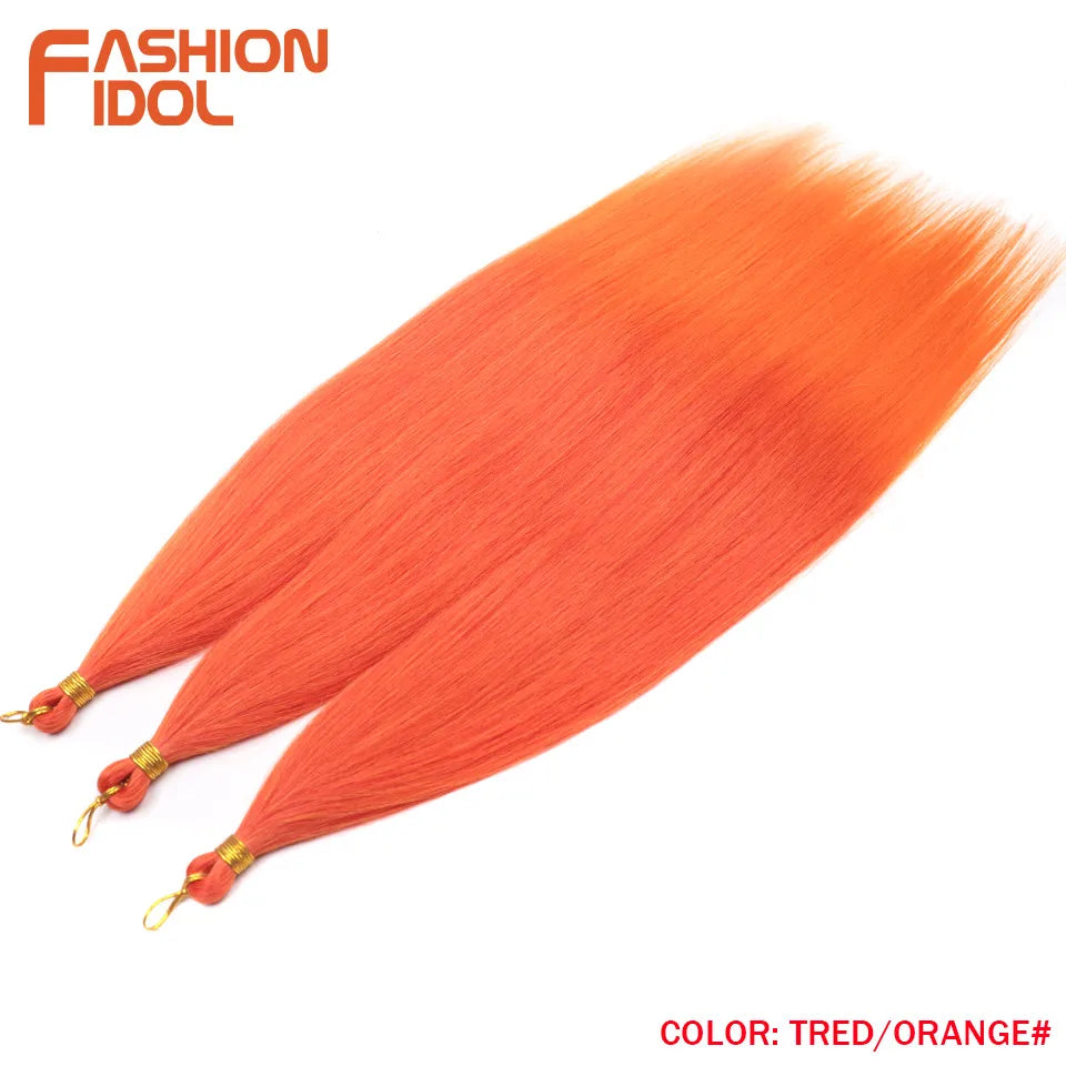 Ariel Straight Hair Bundles Crochet Braids Hair Synthetic 28 Inch 3PCS Braiding Hair Ombre Blonde Yaki Crochet Hair Extensions